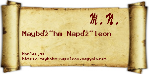 Mayböhm Napóleon névjegykártya
